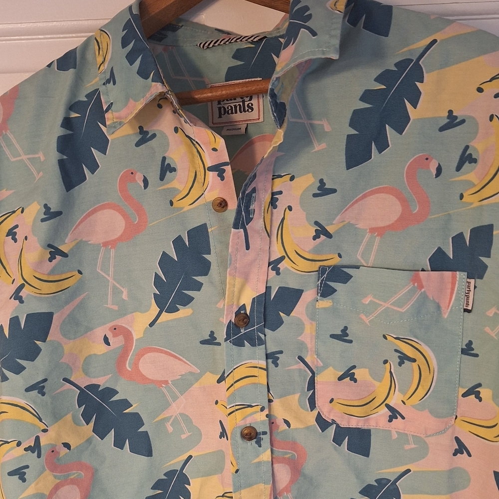 Party Pants Flamingo Banana Print Men's Shirt